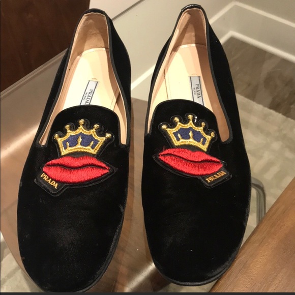 prada velvet loafers